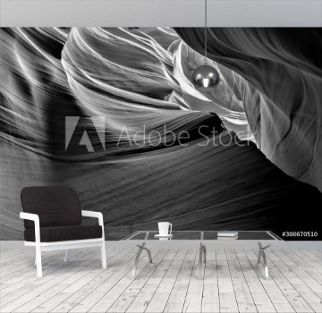 Picture of Black and white creative photography of Antelope canyon in Arizona USA Abstract photo art tourist destiny erosion 
